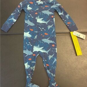 NWT Carter's Blue Shark Print Kids Pajamas